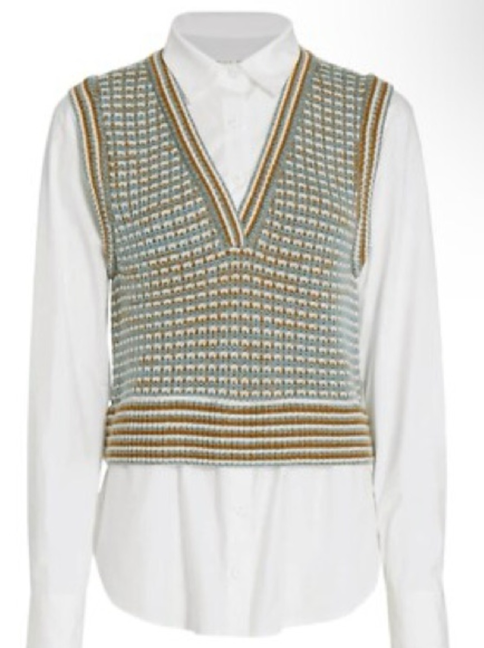 Veronica Beard Serwa Mixed Media Vest Top